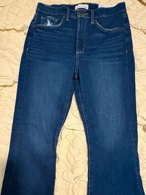 LOFT Kick Crop Dark Blue Ankle Jeans
